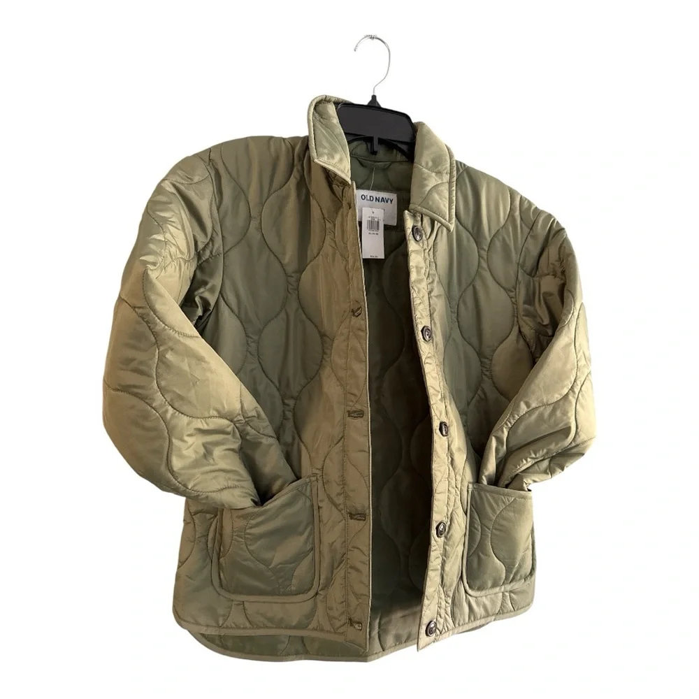 Old Navy Girls XL 14-16 Sage Green Quilted Puffer Jacket NWT Fall/Winter